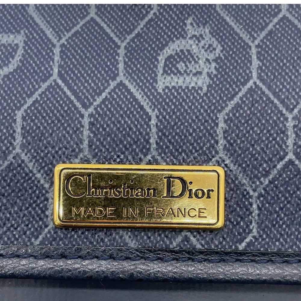 Authentic Christian Dior Leather Navy Chain Shoulder Bag - Picture 14 of 16